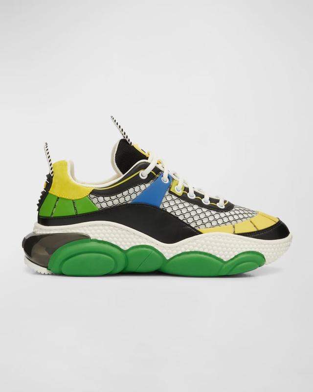 Mens Multicolor Bubble Teddy Mesh Fashion Sneakers Product Image