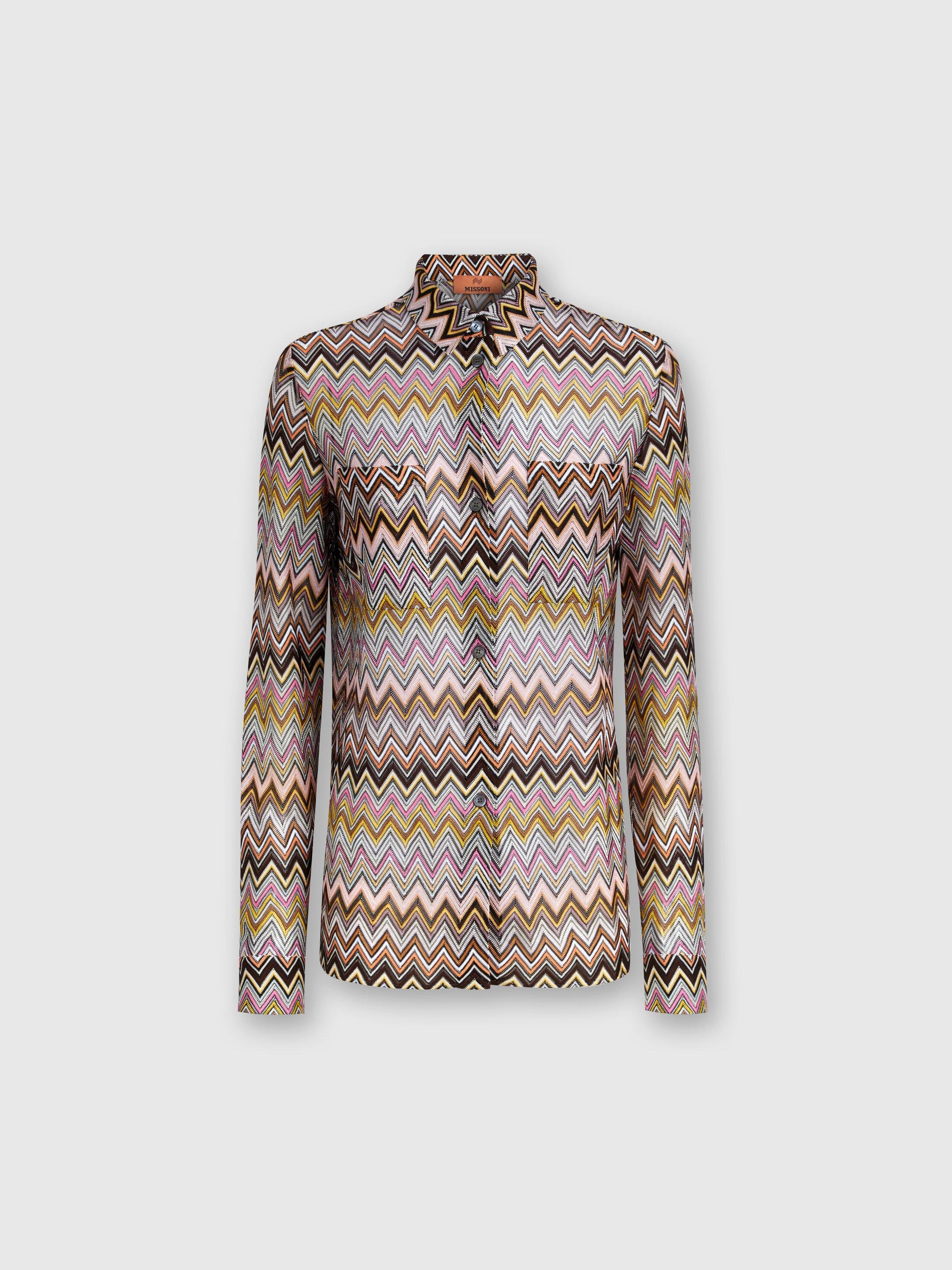 Zig zag viscose knit shirt Product Image