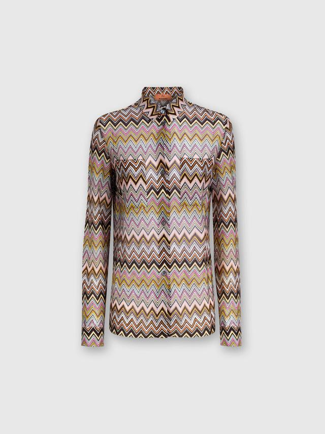 Zig zag viscose knit shirt Product Image