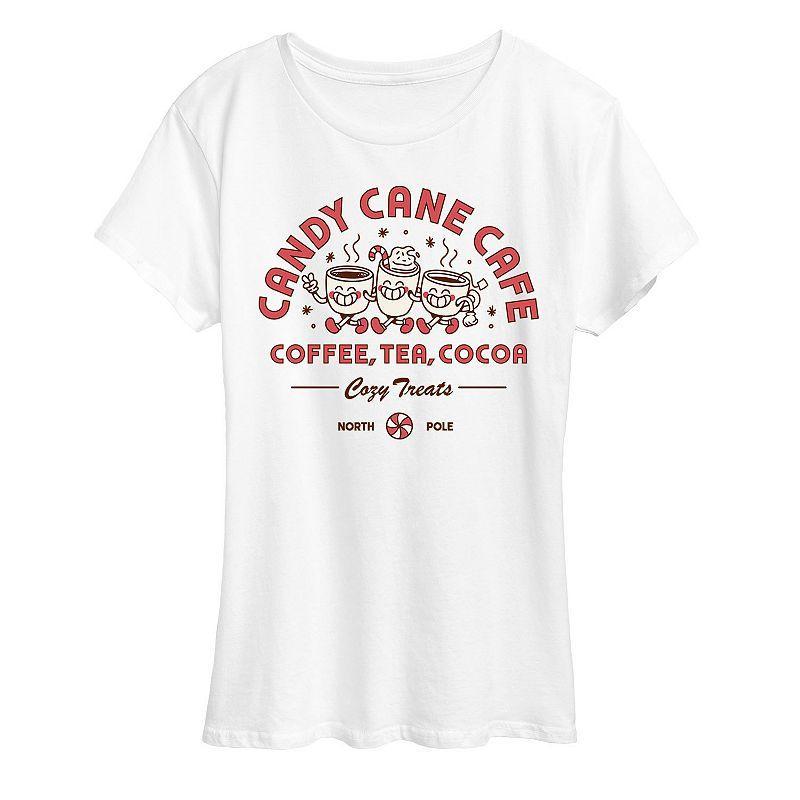 Womens Candy Cane Cafe Graphic Tee, Girls product image