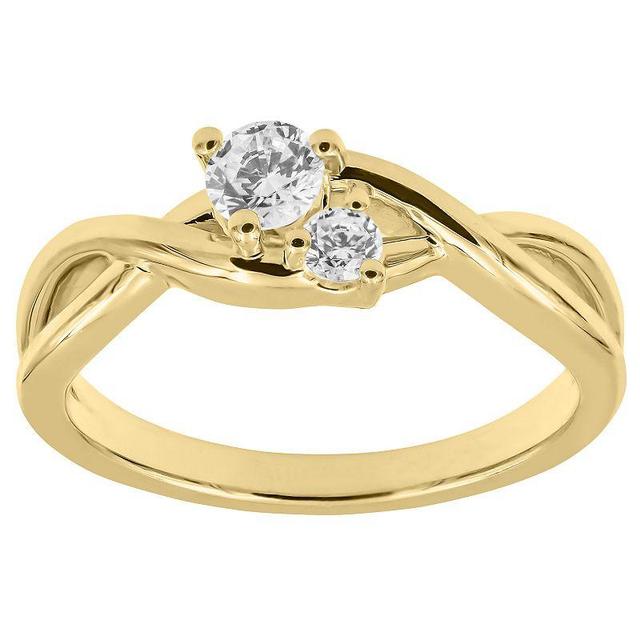 Together As One 10k Gold 1/3 Carat T.W. IGI Certified Diamond Infinity Promise Ring, Womens Product Image