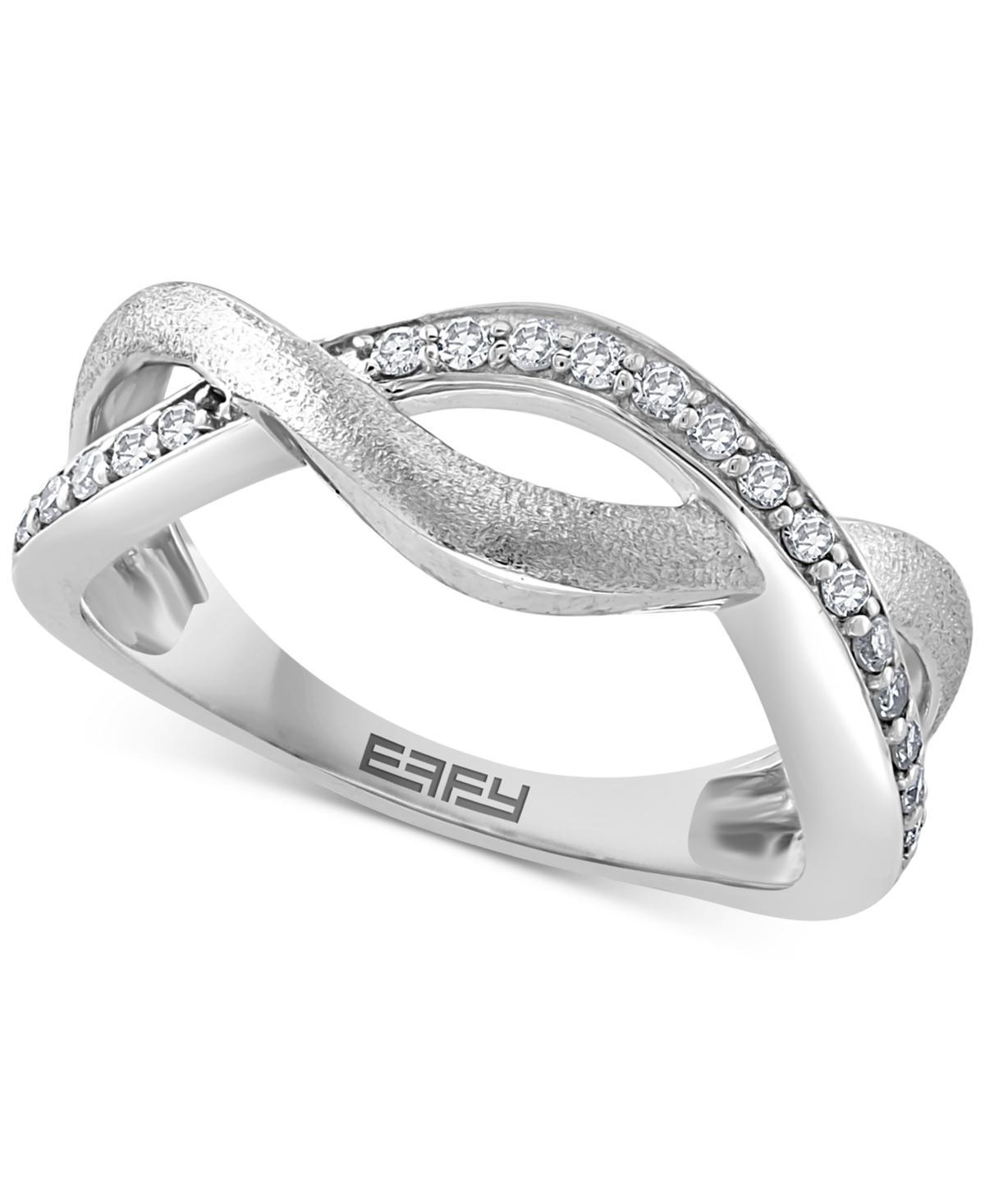 Effy Diamond Crossover Ring (1/5 ct. t.w.) in Sterling Silver or 14k Gold-Plated Sterling Silver Product Image