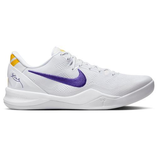 Nike Mens Kobe 8 - Shoes White/Purple Product Image