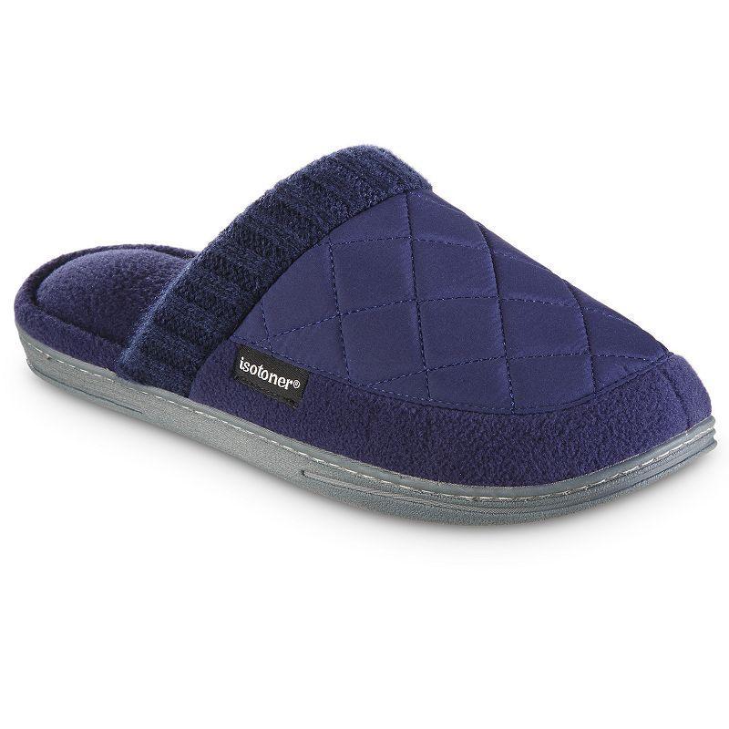 isotoner Levon Mens Quilted Clog Slippers Grey Product Image