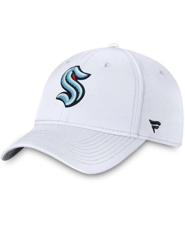 Mens Fanatics Branded White Seattle Kraken Core Primary Logo Flex Hat Product Image