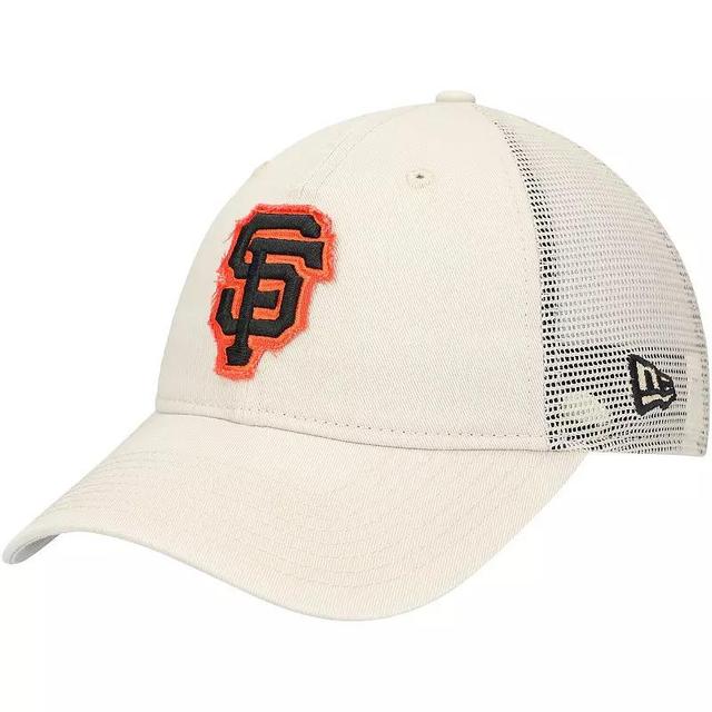 Mens New Era Stone San Francisco Giants Game Day 9TWENTY Adjustable Trucker Hat Product Image