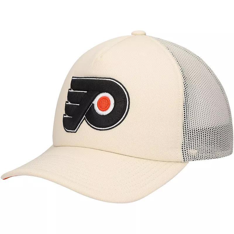 Mens Mitchell & Ness Cream Philadelphia Flyers Foam Front Trucker Adjustable Hat Product Image