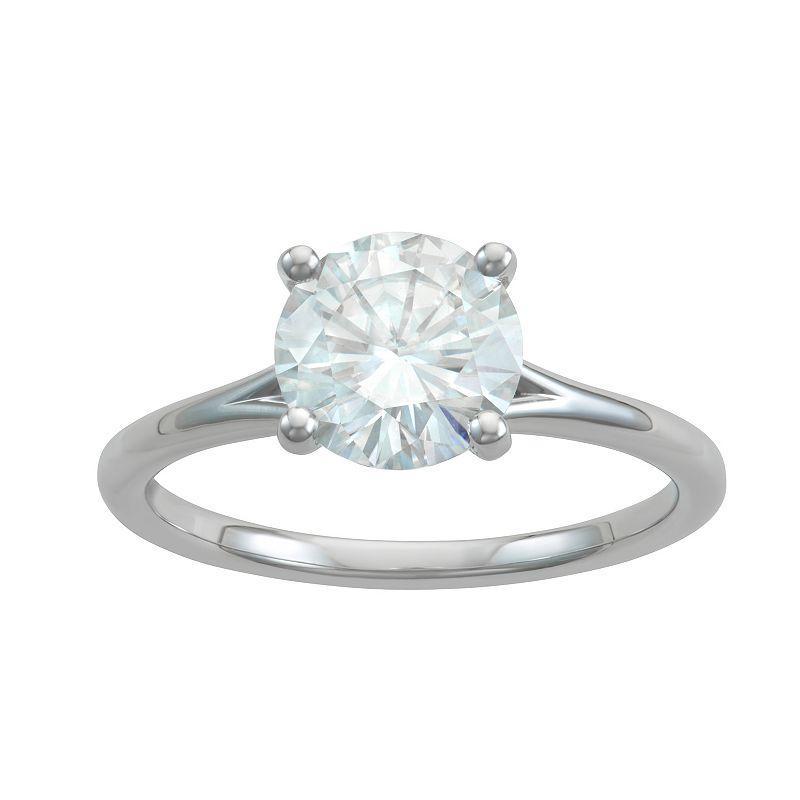 Charles & Colvard 1.90 Ct. T.w. Lab Created Round Moissanite Solitaire Ring In 14K Gold, White, 5 Product Image