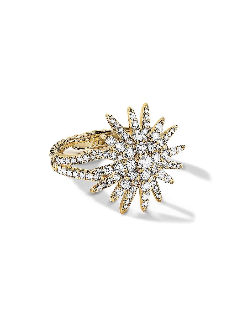 Womens Starburst Ring in 18K Yellow Gold product image