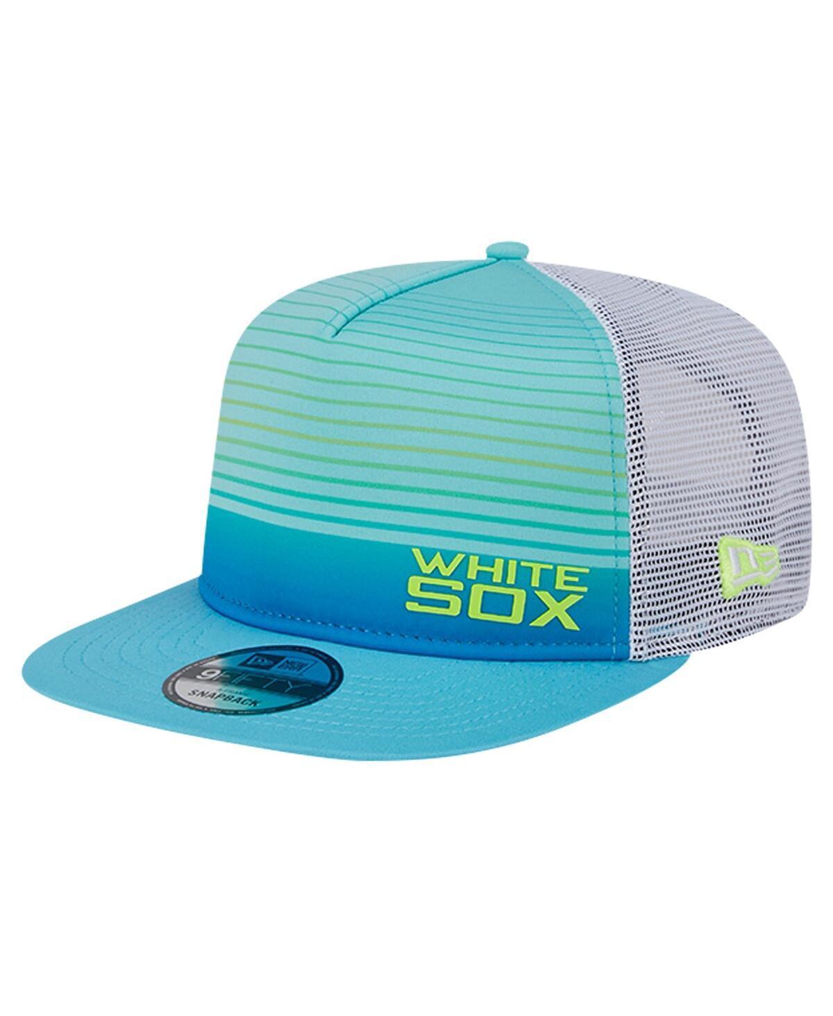 New Era Mens Aqua Chicago White Sox Neon Horizon A-Frame Trucker 9FIFTY Snapback Hat Product Image