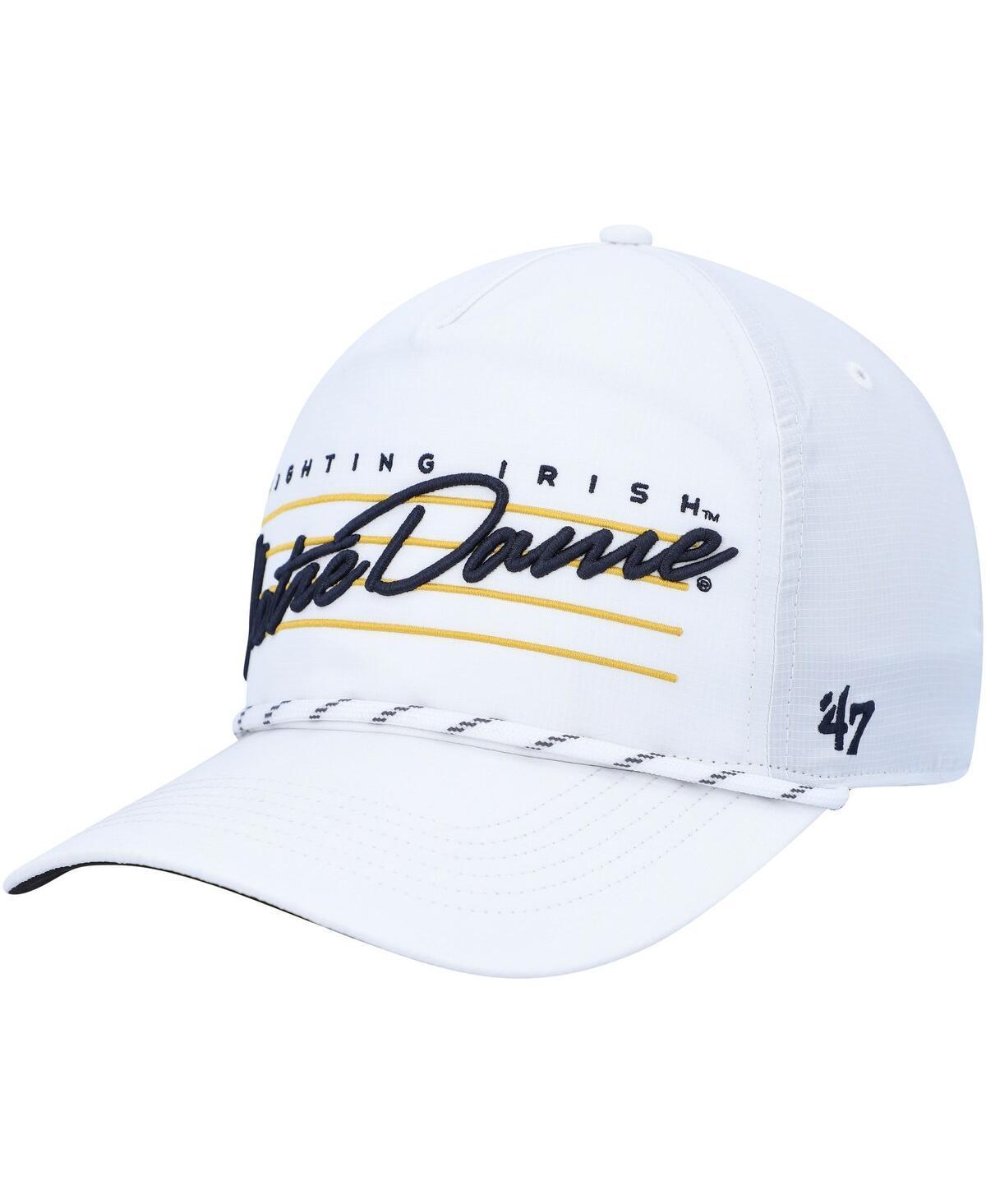 Mens 47 Brand White Notre Dame Fighting Irish Downburst Hitch Trucker Snapback Hat Product Image