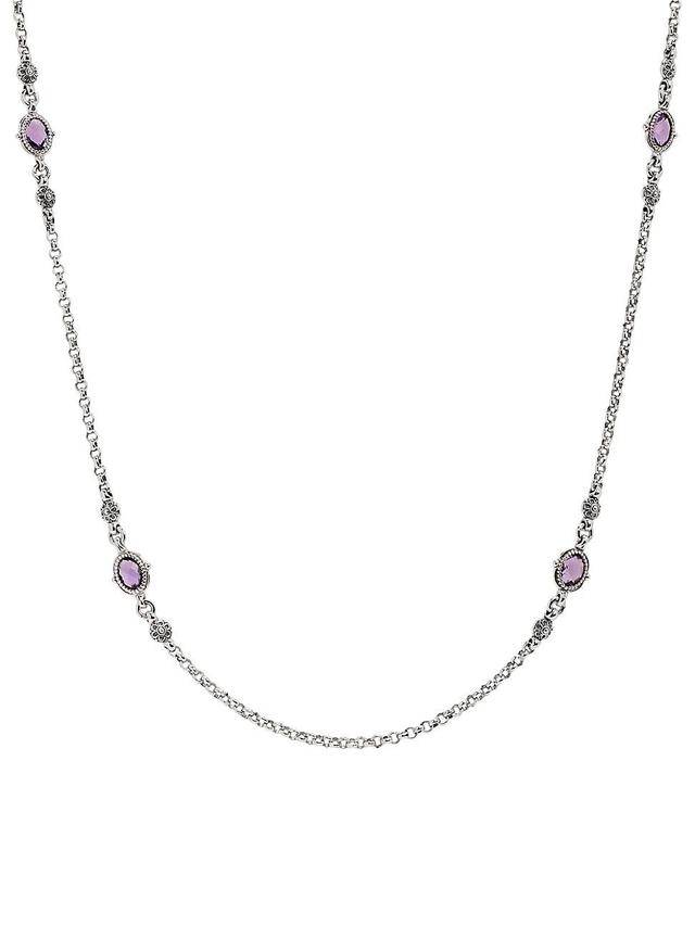 Womens Pythia Color Sterling Silver, 18K Yellow Gold & Amethyst Necklace Product Image