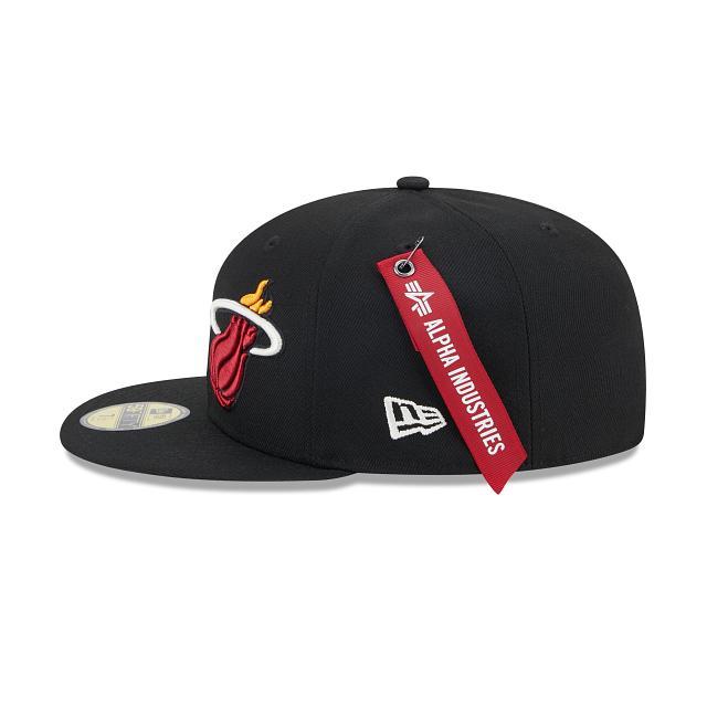 Alpha Industries X Miami Heat Dual Logo 59FIFTY Fitted Hat Male Product Image