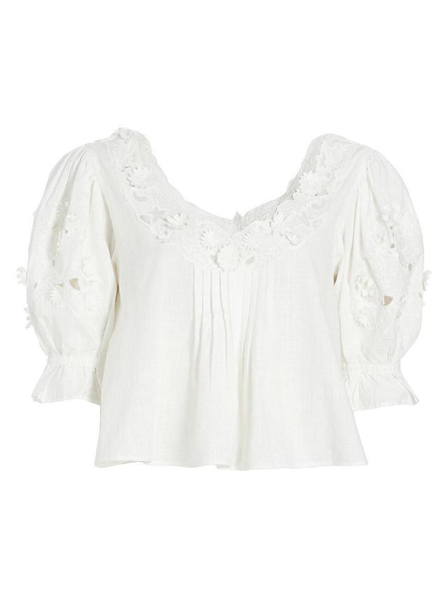 Free People Sophie Floral Appliqu Cotton Top Product Image