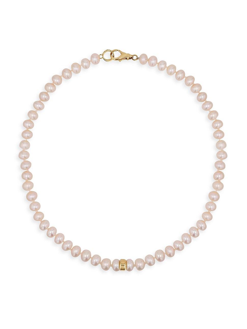 Womens 14K Yellow Gold & Freshwater Pearl Necklace Product Image