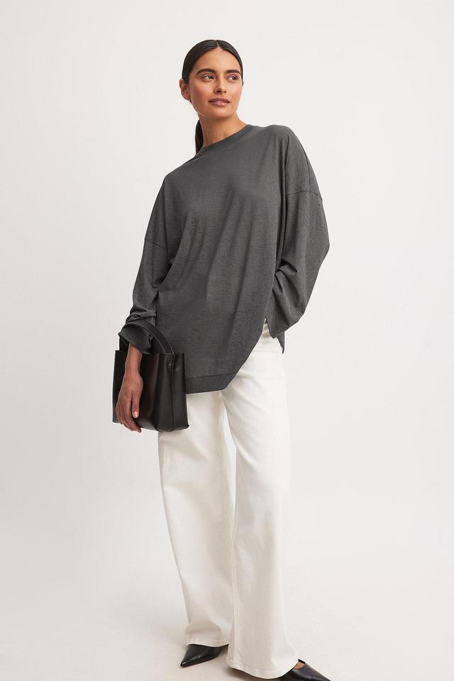 Oversized Sheer Long Sleeve Top Product Image