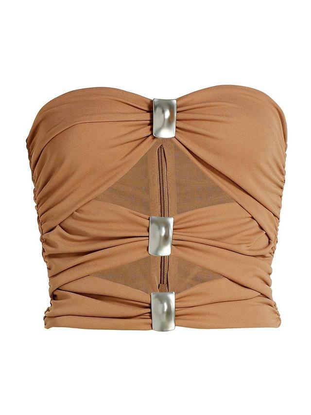 Womens Ronny Cut-Out Strapless Crop Top Product Image