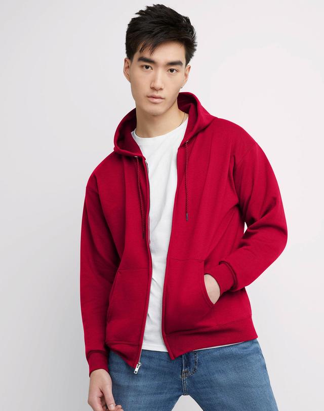 Mens Hanes EcoSmart Fleece Full-Zip Hooded Jacket Product Image