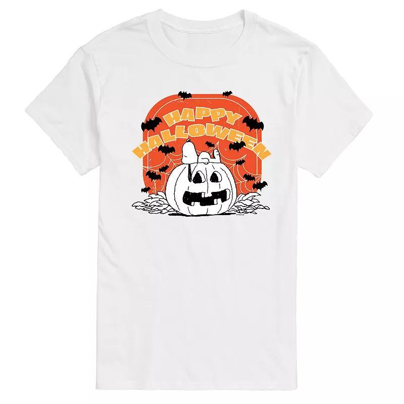 Mens Peanuts Retro Halloween Graphic Tee Grey Gray Product Image