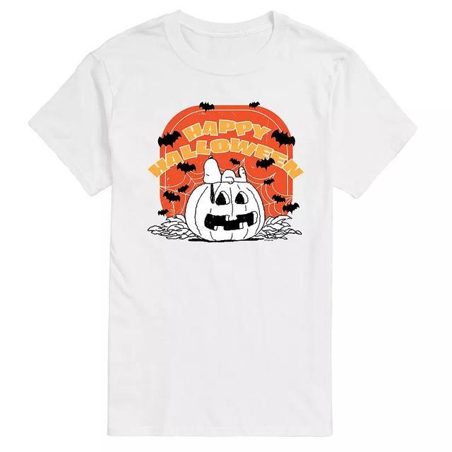 Mens Peanuts Retro Halloween Graphic Tee Grey Green Product Image