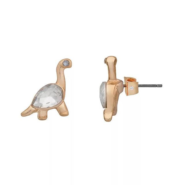 Emberly Gold Tone Dinosaur Stud Earrings, Womens, Clear Product Image