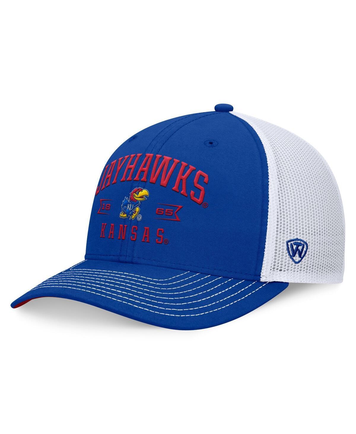 Mens Top of the World Royal Kansas Jayhawks Carson Trucker Adjustable Hat Product Image