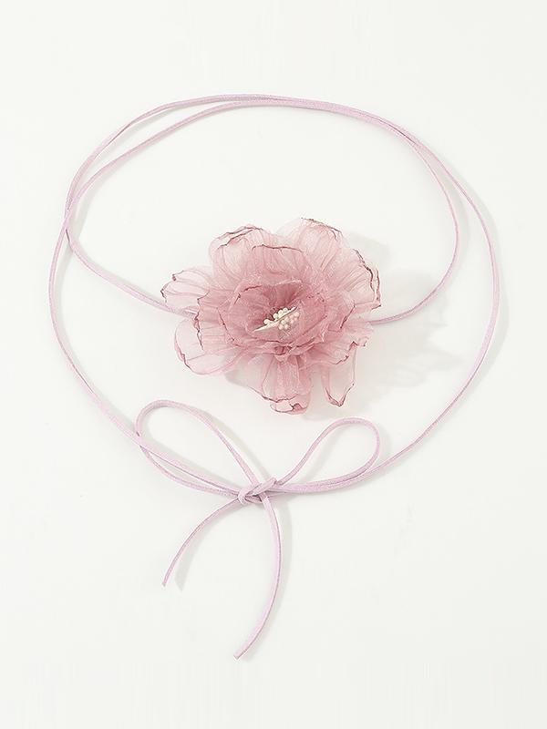 Flower Shape Gauze Dainty Necklace Necklaces Accessories Product Image