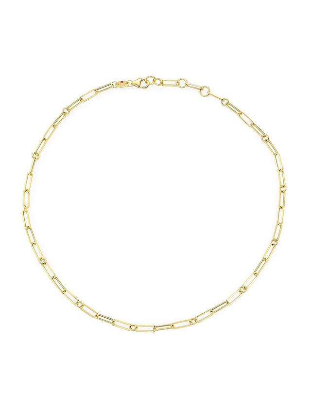 Womens 18K Yellow Gold Paper Clip Chain Necklace, 17 Product Image