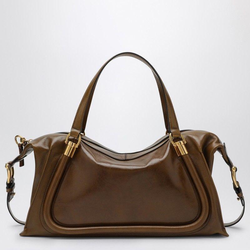 Chloe Paraty 24 Bag In Shiny Bronze-brown Leather Women Product Image