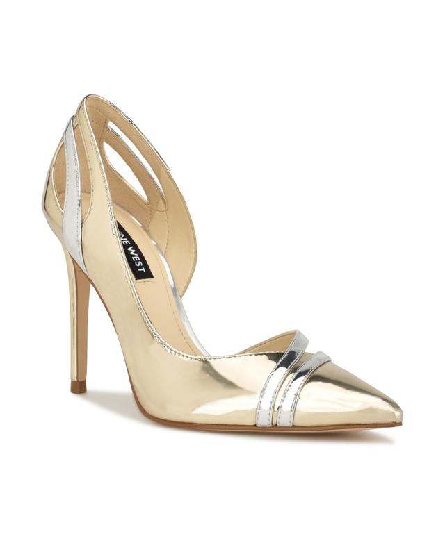 Nine West Womens Findme Pointy Toe Slip-On Stiletto Dress Pumps - Gold Product Image