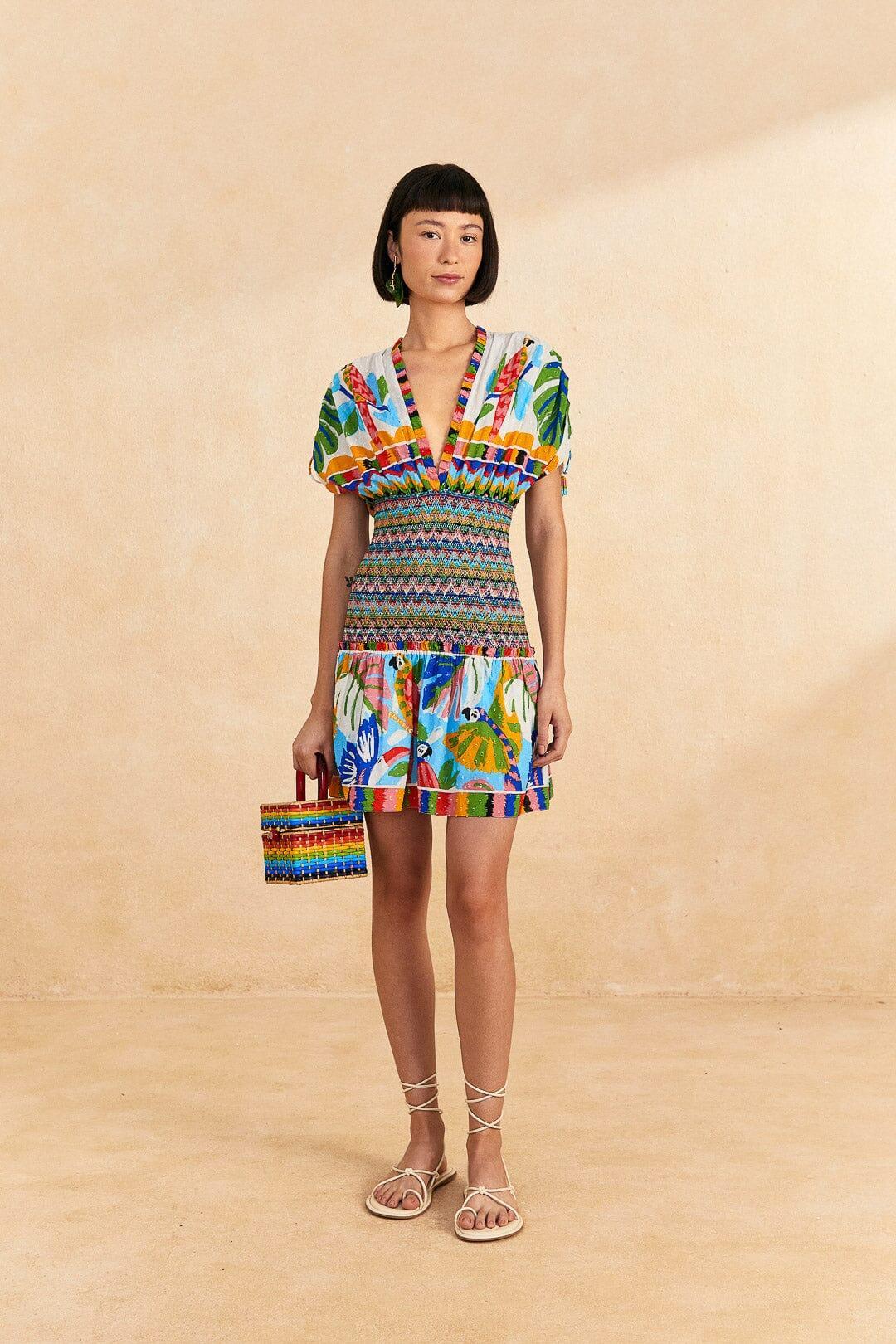 Colorful Forest V Neck Mini Dress Product Image