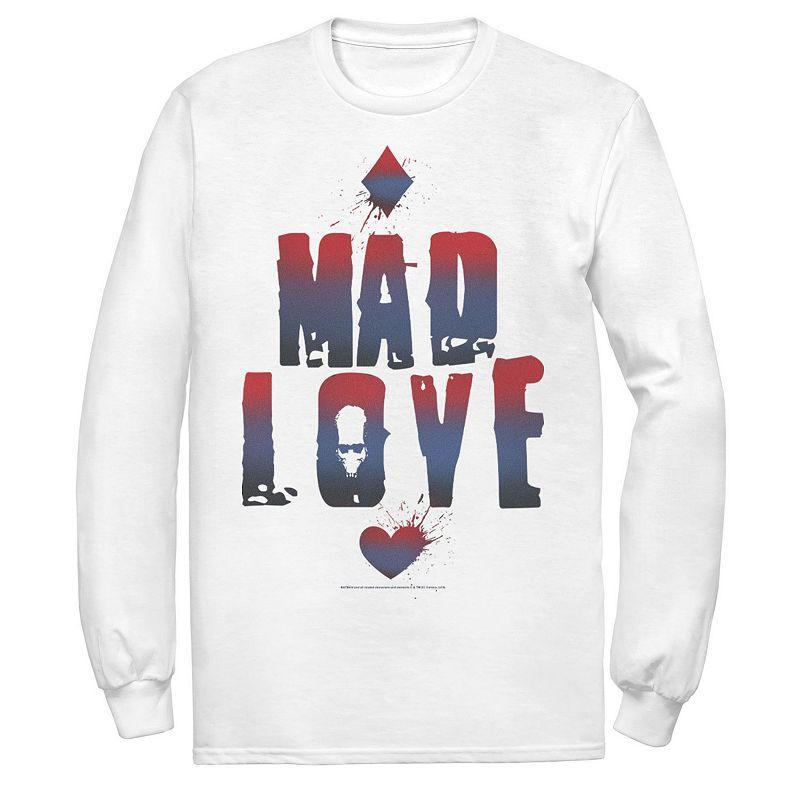 Mens DC Comics Batman Harley Quinn And Joker Mad Love Text Tee, Mens Product Image