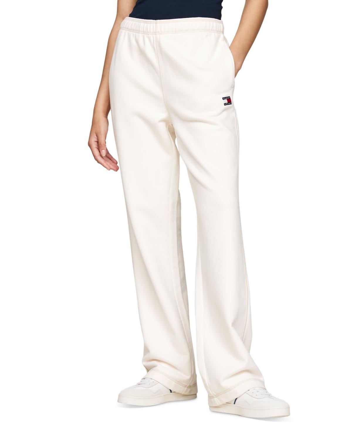 Tommy Jeans Womens Cotton Topstitch Logo Sweatpants Product Image