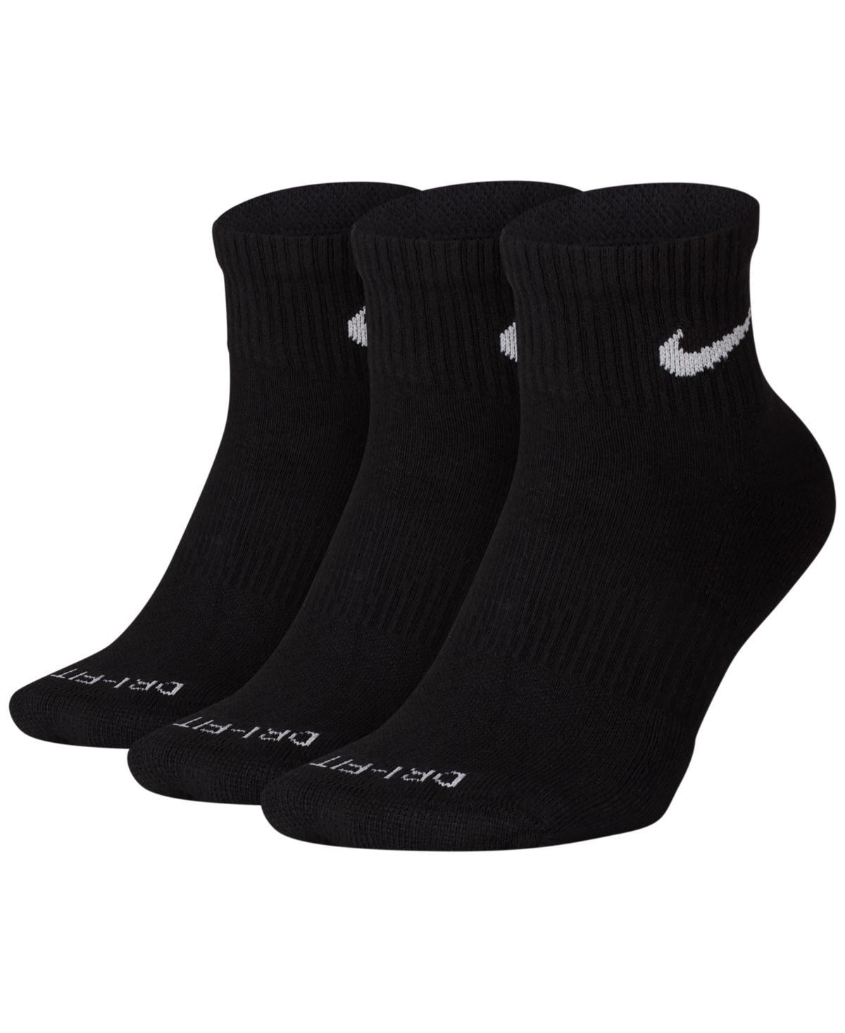 Dri-fit Cushion Quarter Socks 3-pack In Black/white Product Image