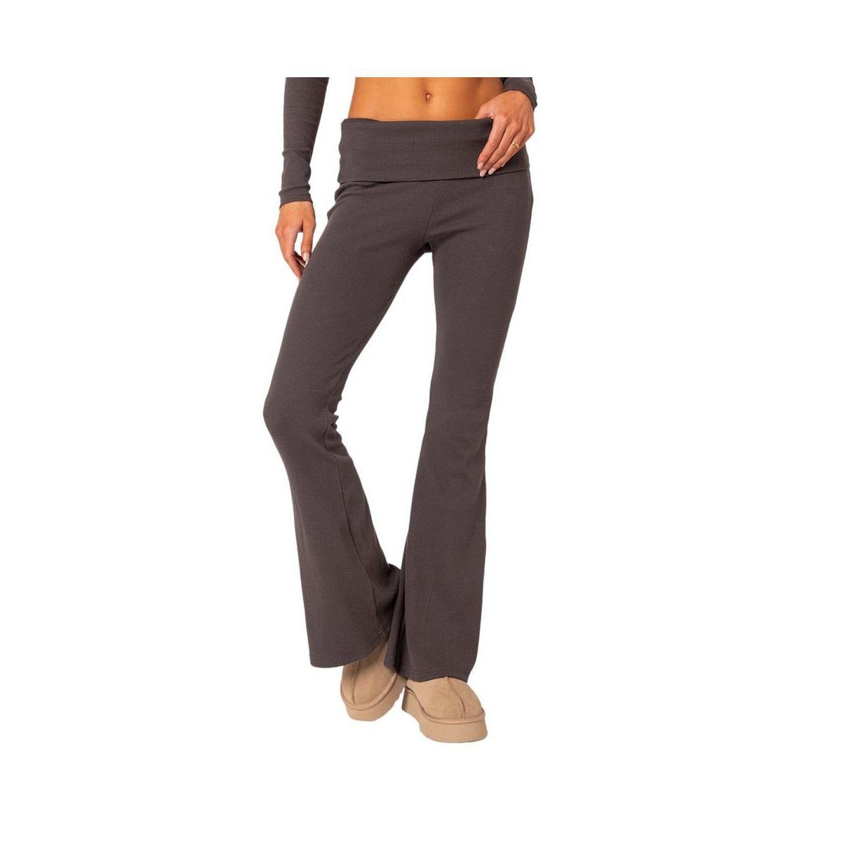 Womens Coffee Break ribbed flared leggings Product Image