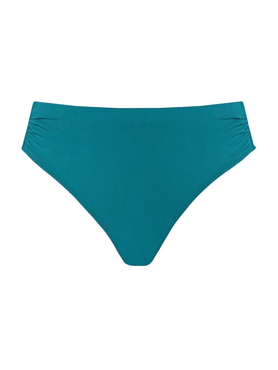 Robin Piccone Aubrey High Waist Bottom (Cyan ) Women's Swimwear Product Image