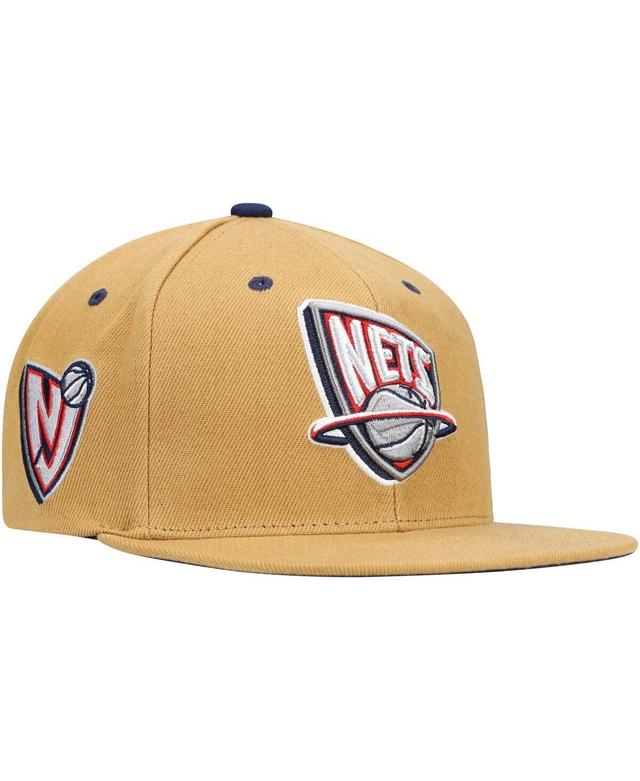 Mens Mitchell & Ness Tan New Jersey Nets Hardwood Classics Wheat Snapback Hat Product Image