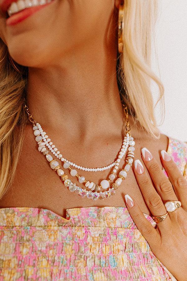 Well Loved Layered Necklace In White Product Image