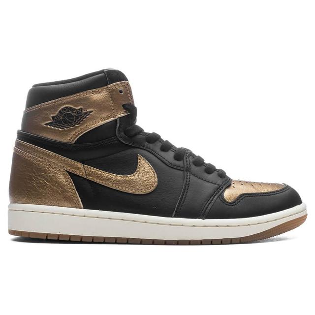 Air Jordan 1 Retro High OG 'Black and Gold' - Black/Metallic/Sail Male Product Image