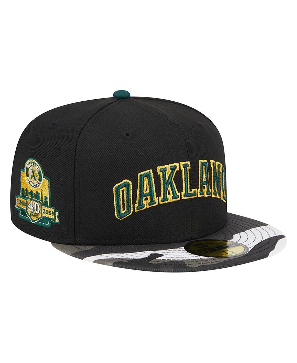 Mens New Era Black Oakland Athletics Metallic Camo 59FIFTY Fitted Hat Product Image