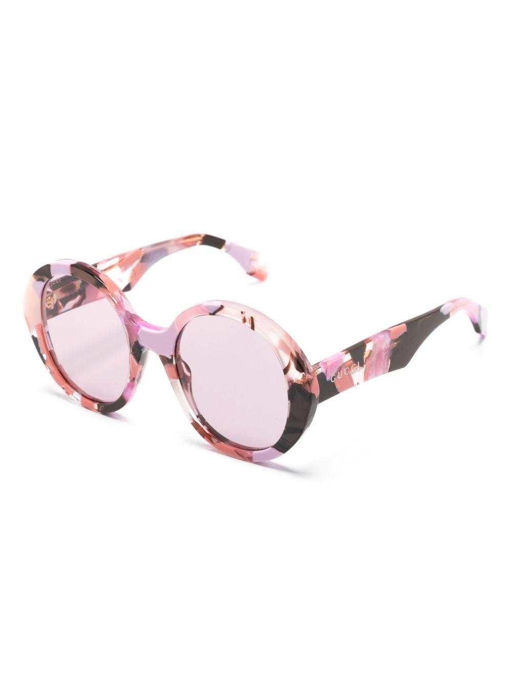 Gg1628s Round-frame Sunglasses In Rosa Product Image