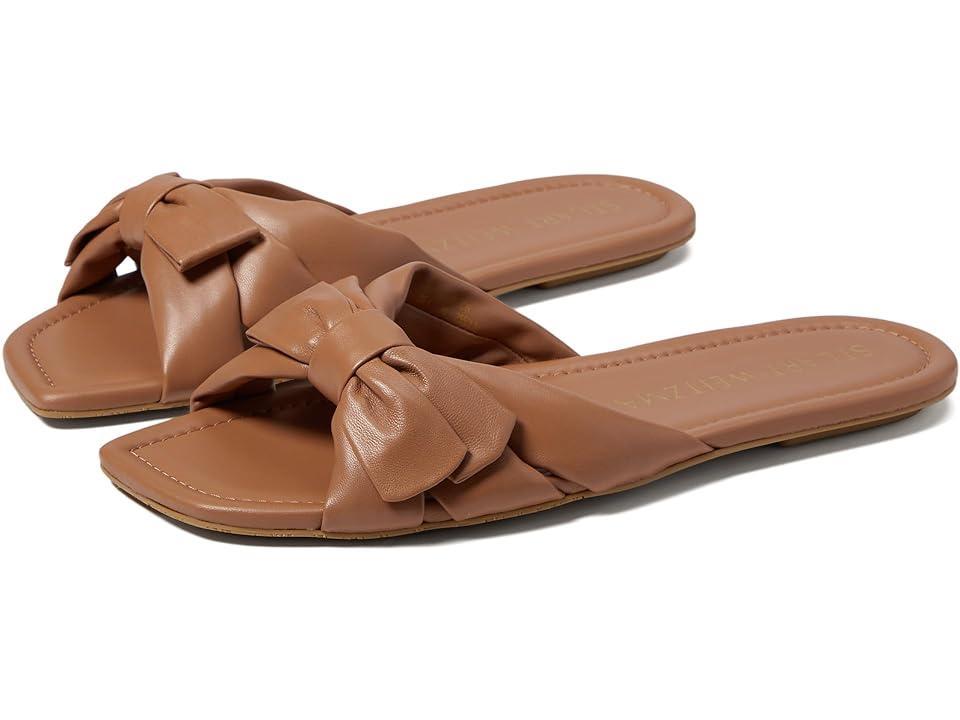 Sofia Leather Bow Slide Sandals Product Image