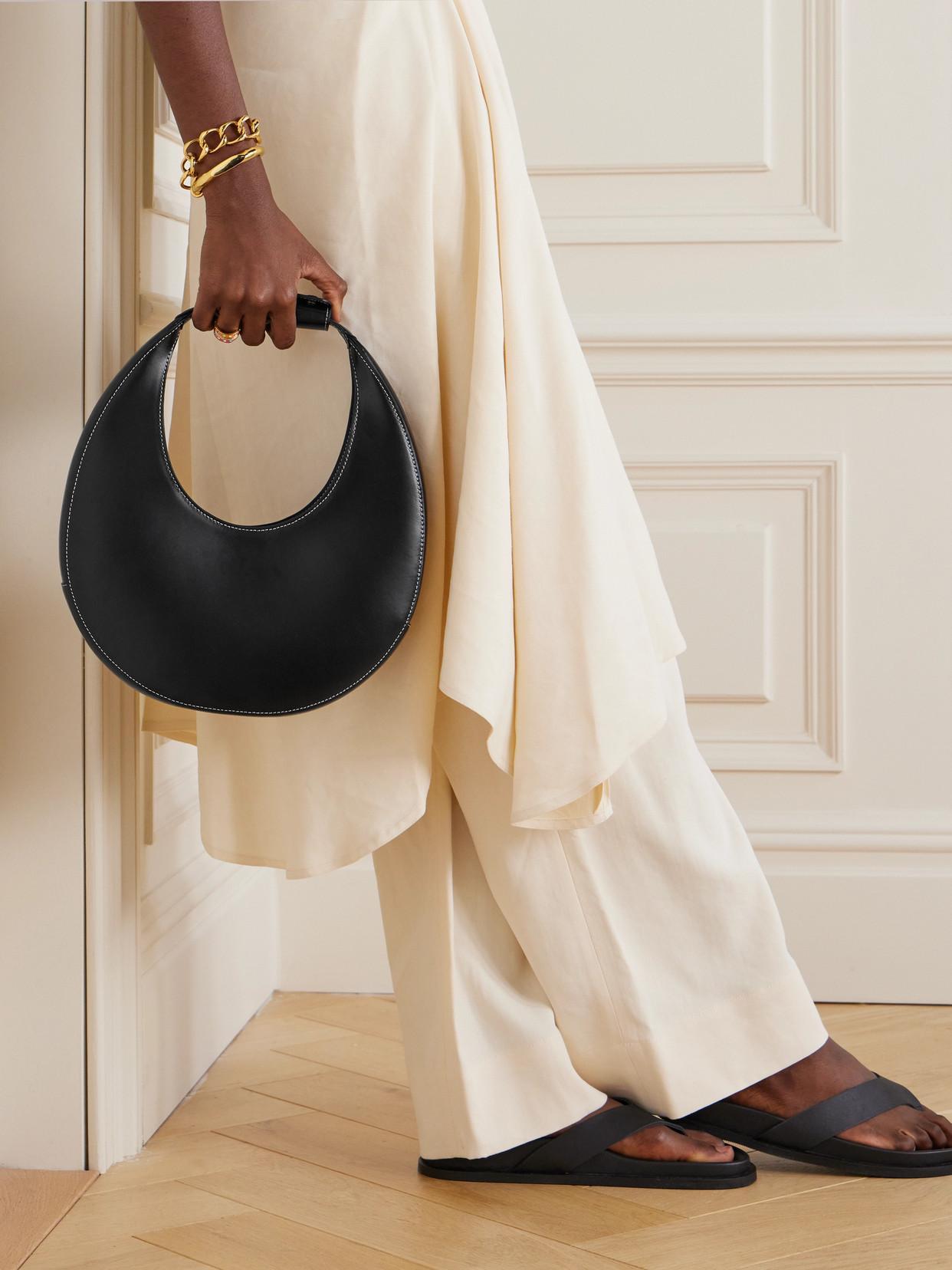 STAUD Moon Leather Tote In Black Product Image