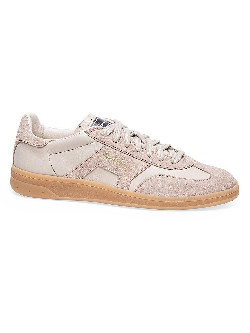 Womens Leather Lace-Up Sneakers Product Image