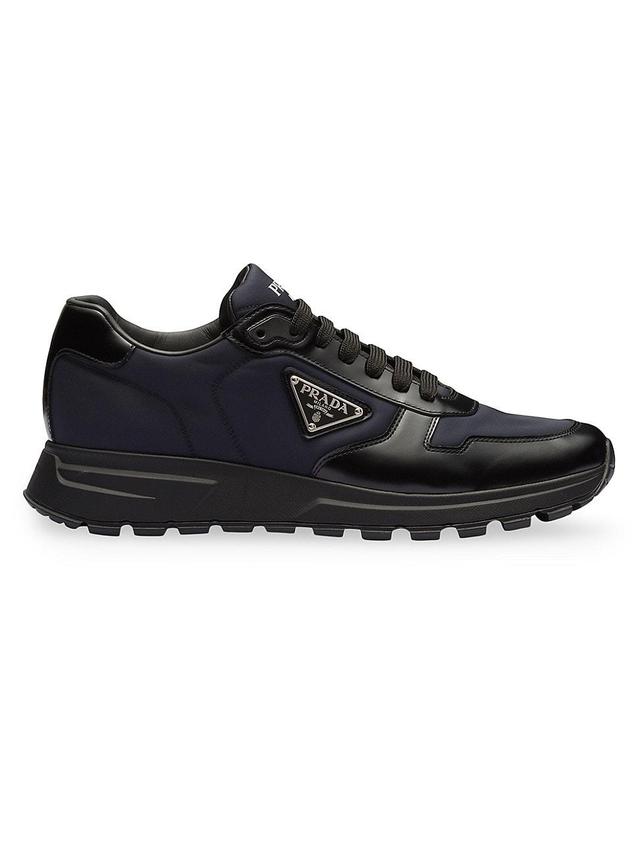 Mens Prada Re-Nylon and Brushed Leather Sneakers Product Image