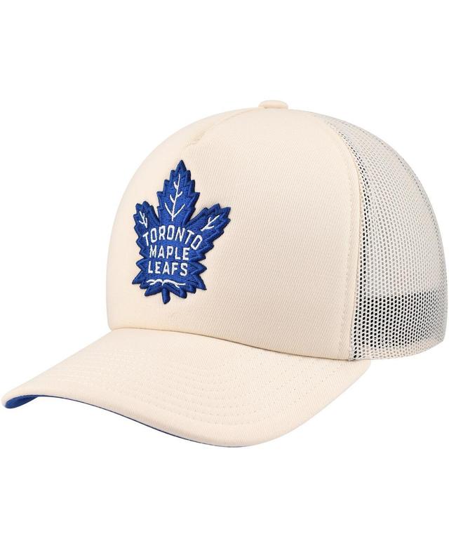 Mens Mitchell & Ness Cream Toronto Maple Leafs Foam Front Trucker Adjustable Hat Product Image