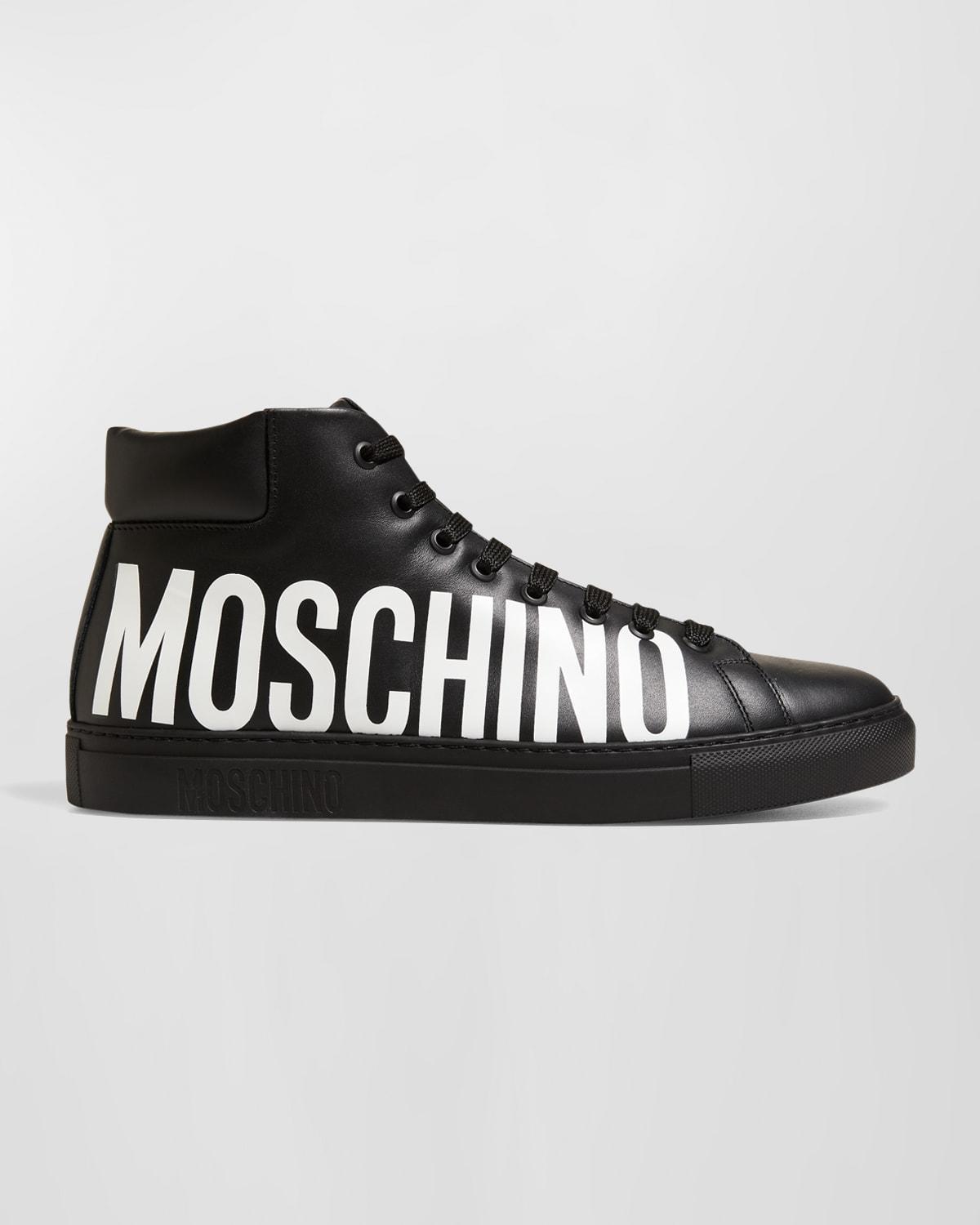 Mens Leather High-Top Sneakers Product Image