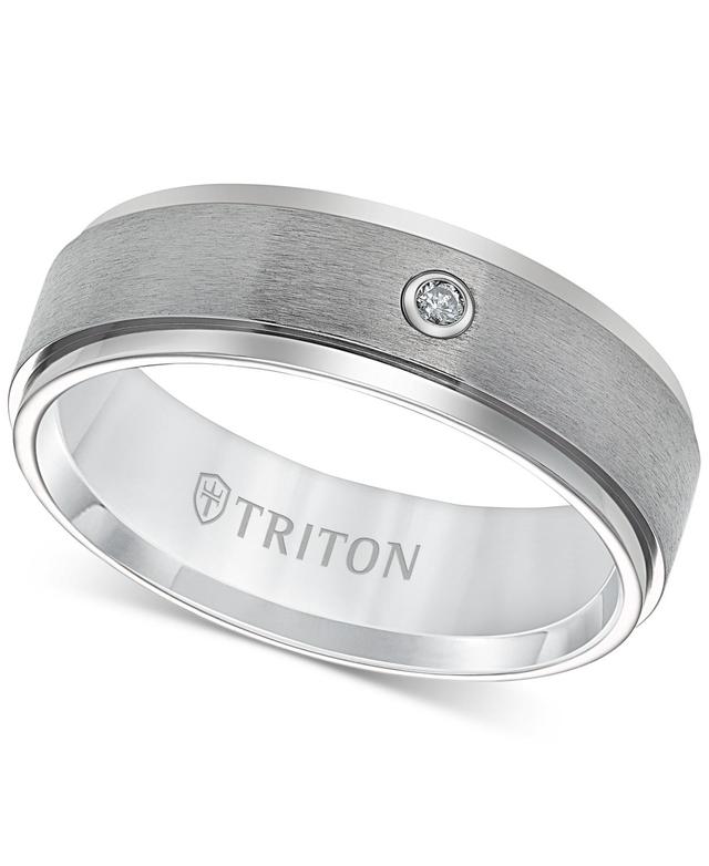 Triton Mens Titanium Ring, 7mm Diamond Accent Wedding Band Product Image