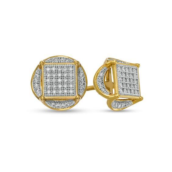 Men's 1/4 CT. T.w. Composite Diamond Geometric Stud Earrings in 10K Gold Product Image