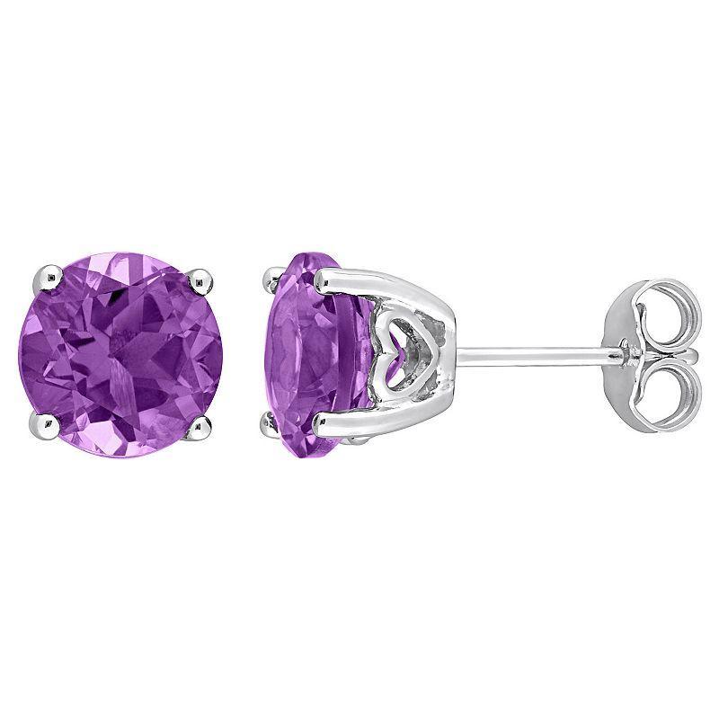 Stella Grace Sterling Silver & Gemstone Round Stud Earrings, Womens, Purple Product Image